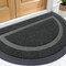 Half Circle Door Mat – 29.5"x17", Waterproof, All-Season, Rubber, Low Profile, Easy Clean, Black for Indoor/Outdoor.
